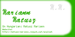 mariann matusz business card